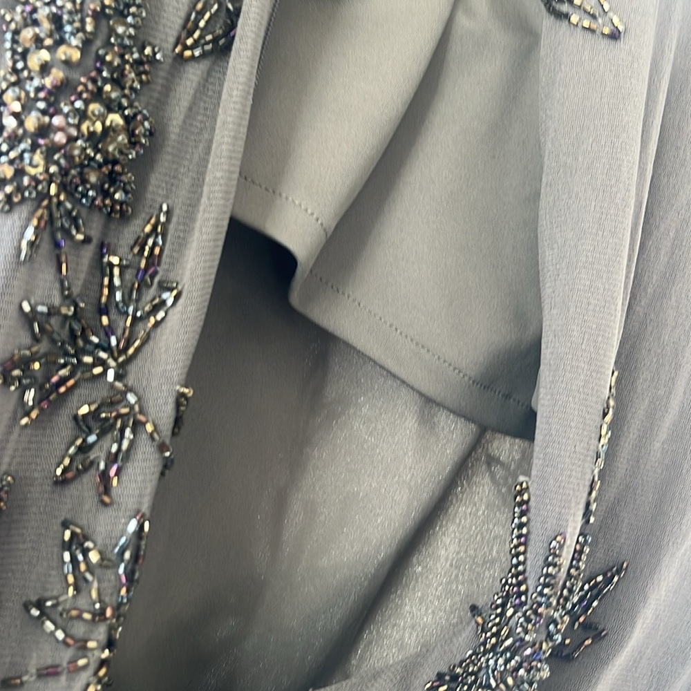 SUE WONG Vintage Nocturne Beaded Gown and scarf wrap - Picture 12 of 17